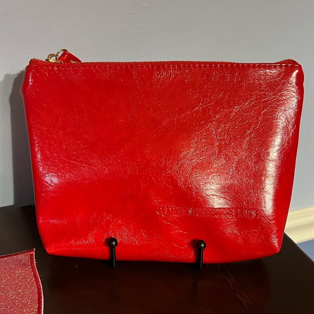 The Storehouse Flats Oiled Red Zipper Pouch